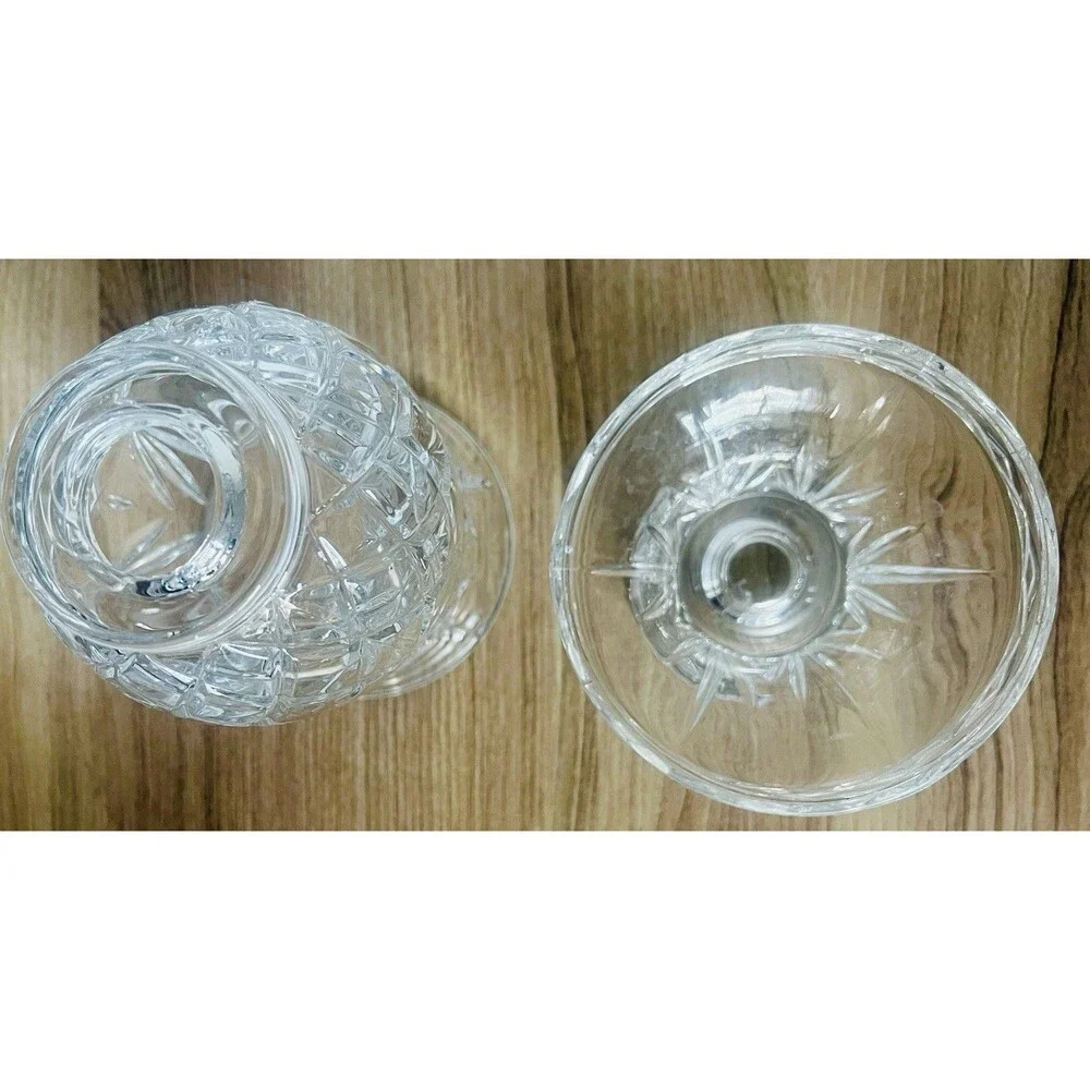 PartyLite Elegent Savannah Lamp 24% Lead Crystal Hurricane Candle Holder 2 Piece - Picture 3 of 8